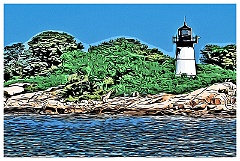 Ten Pound Island Lighthouse in Massachusetts - Digital Painting